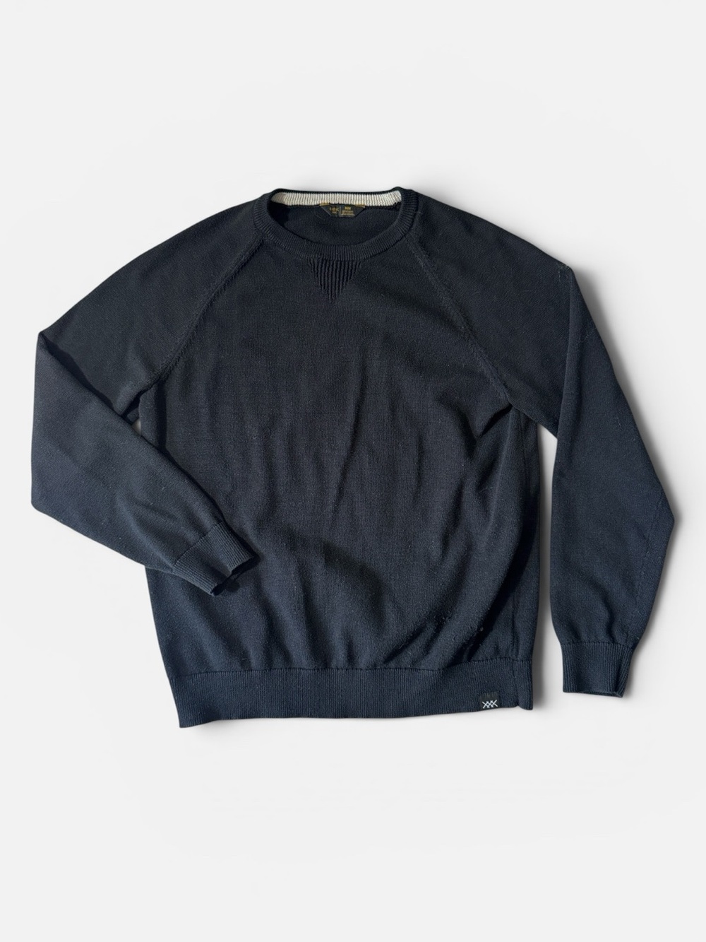 Rhone mens M Medium black polyester cotton crewneck pullover sweater